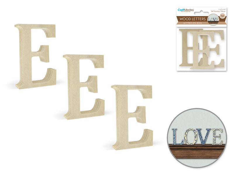 Pine Standing Wood Letters E