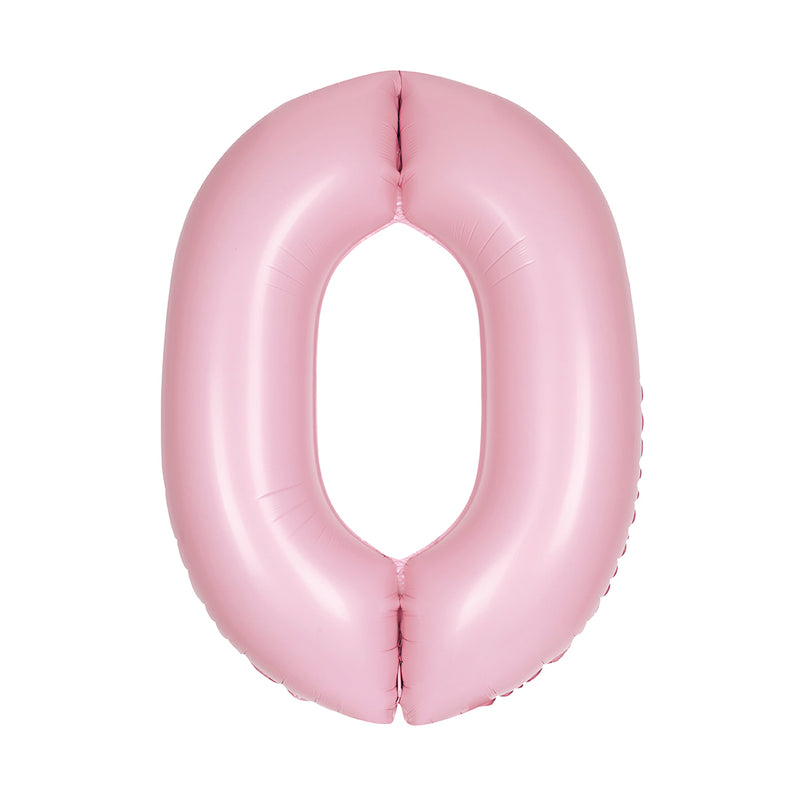 Matte Lovely Pink Number 0 Foil Balloon