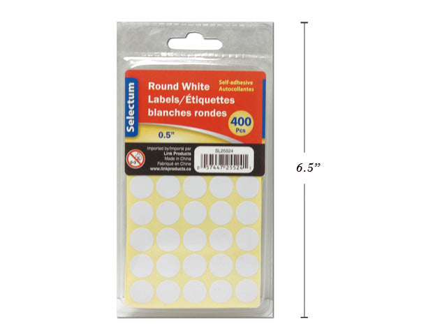 White Round Labels 400 Pieces