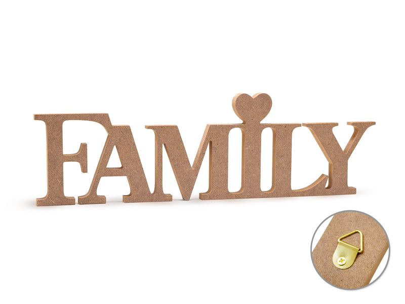 Wood Craft DIY Word Family Standing MDF