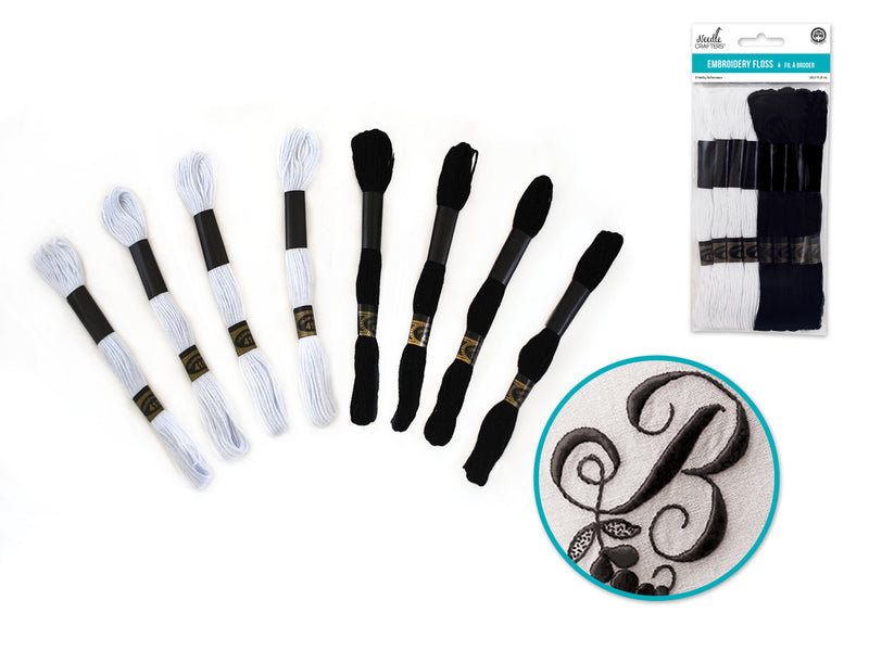 Needle Crafters Black And White Cotton Embroidery Floss