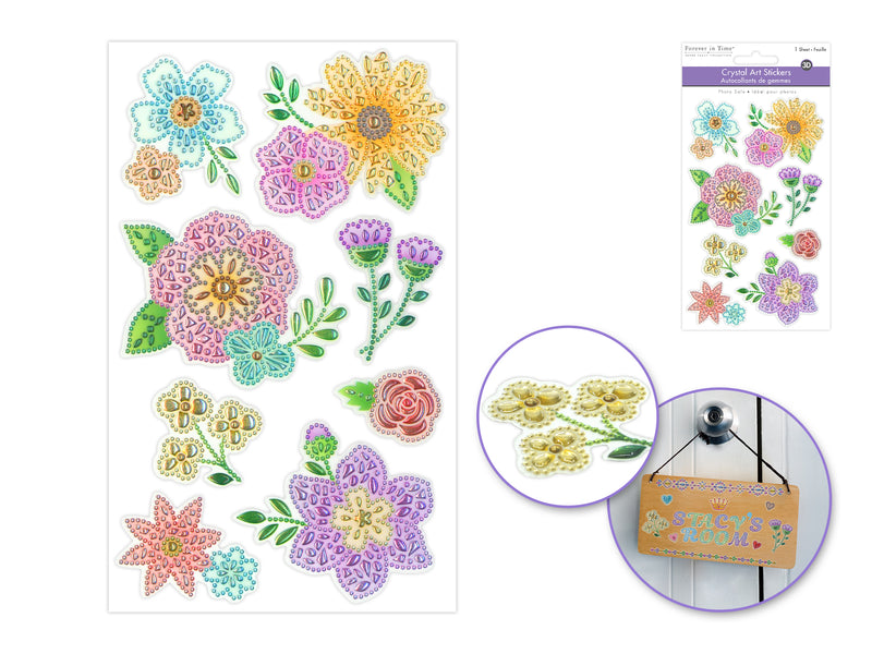 Paper Craft Sticker: 3.9"x6.3" Crystal Drops Clear A) Bloom