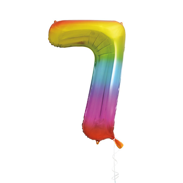 Rainbow Foil Balloon Number 7