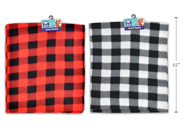 Polar Fleece Buffalo Plaid Scarf