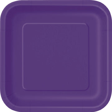 Deep Purple Large Square Plates 14 Pack