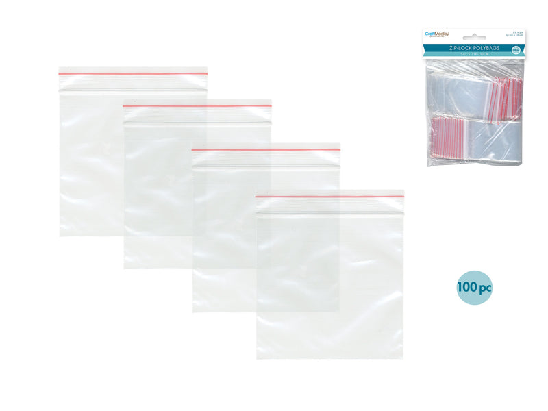 Zip Lock Polybags Small 100 Pack
