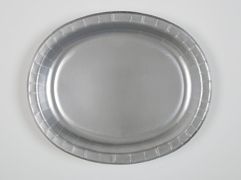 Silver Oval Plate 8 Pack