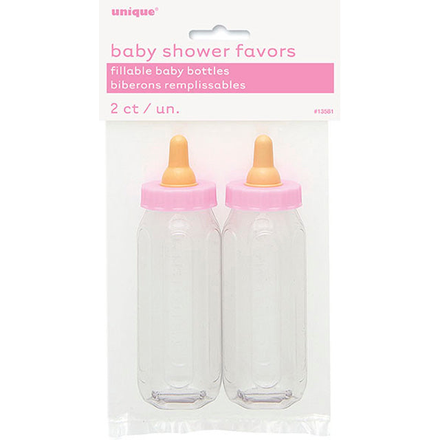 Pink Fillable Baby Bottle Favor