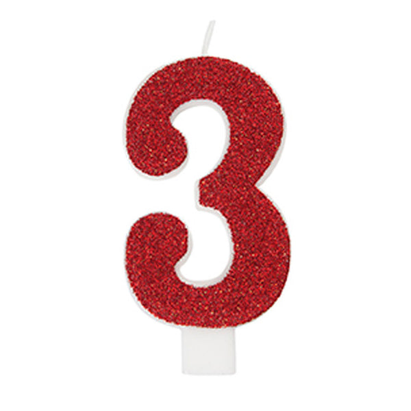 Glitter Number Birthday Candle 3