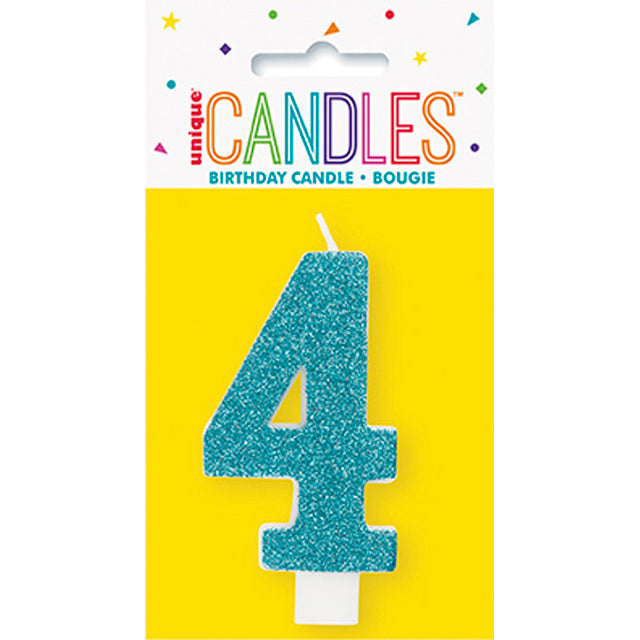 Glitter Number Birthday Candle 4