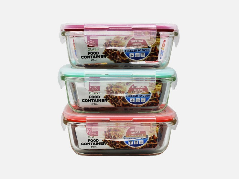 Rectangular Glass Food Container With Lid