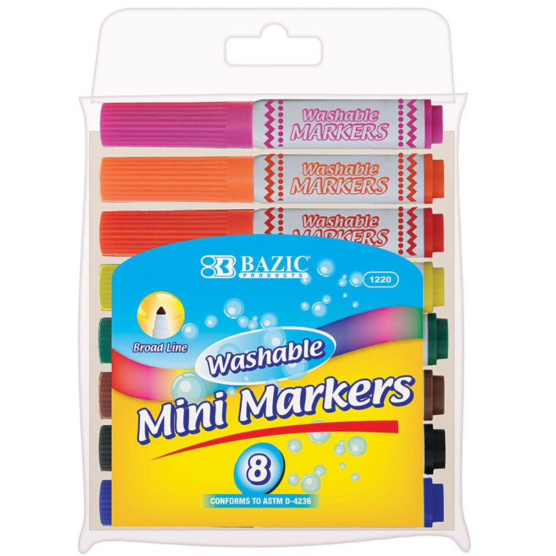 BAZIC 10 Colors Super Tip Washable Markers Bazic Products
