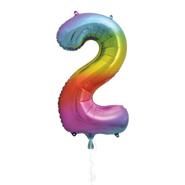 Rainbow Foil Balloon Number 2