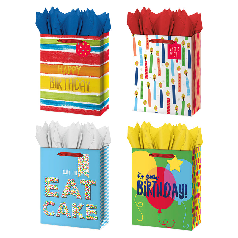 Large Birthday Colored Gift Bags