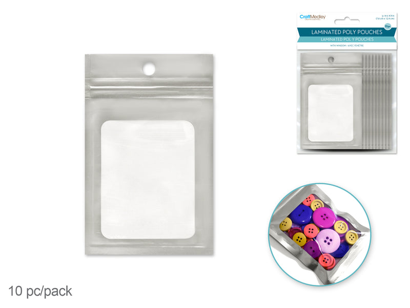 Zip Lock Laminated Poly Pouches 10 Pack