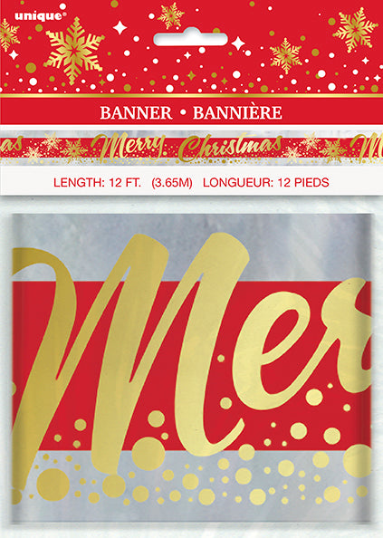 Gold Sprinkle Christmas Foil Banner