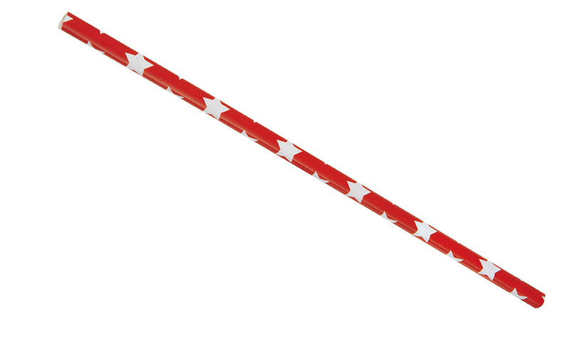 Red And Blue Star Paper Straw
