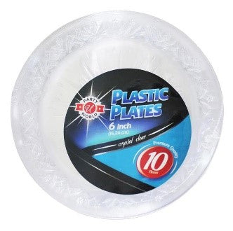 6" 10 CT ROUND CLEAR PLATE-24