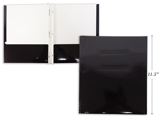 3 Prong Glossy Laminated Folder Black