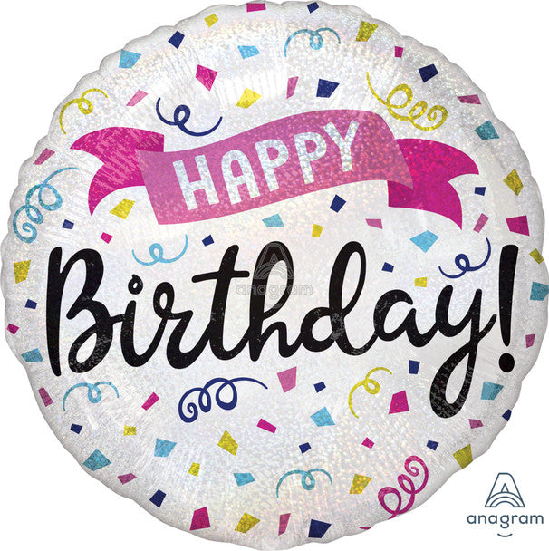 18"A Happy Birthday Sparkle Banner Holo Pkg