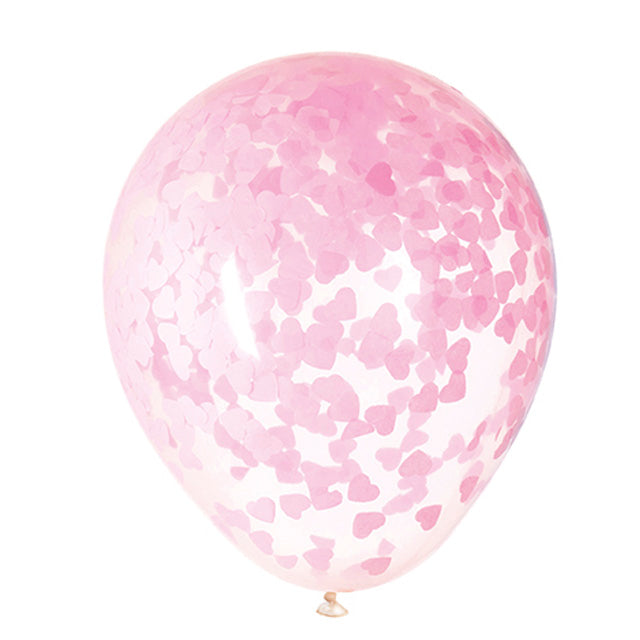 Balloons With Pink Heart Shaped Confetti