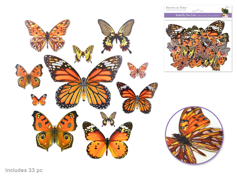 Orange Butterfly Paper Craft Embellishments