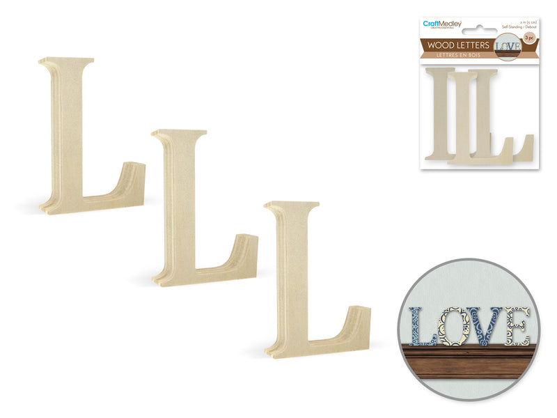 Pine Standing Wood Letters L