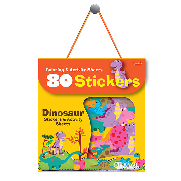 Bazic Dinosaur Series Assorted Stickers 80 Stickers