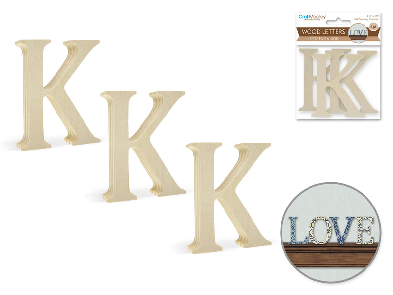 Pine Standing Wood Letters K