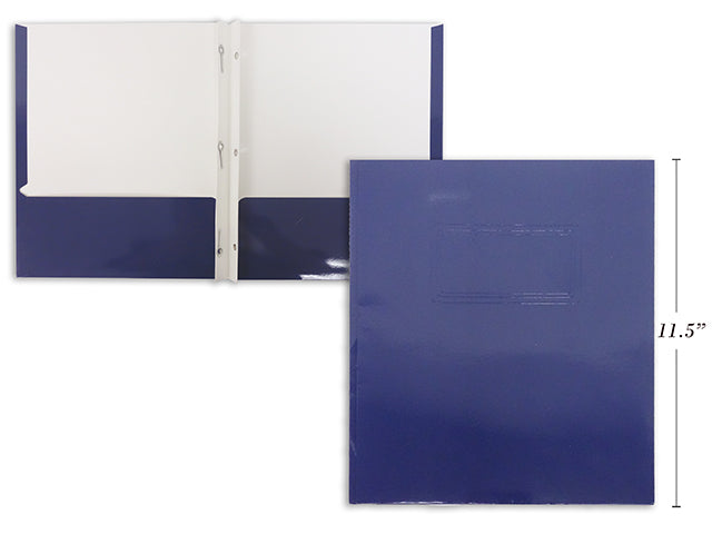 3 Prong Glossy Laminated Folder Dark Blue