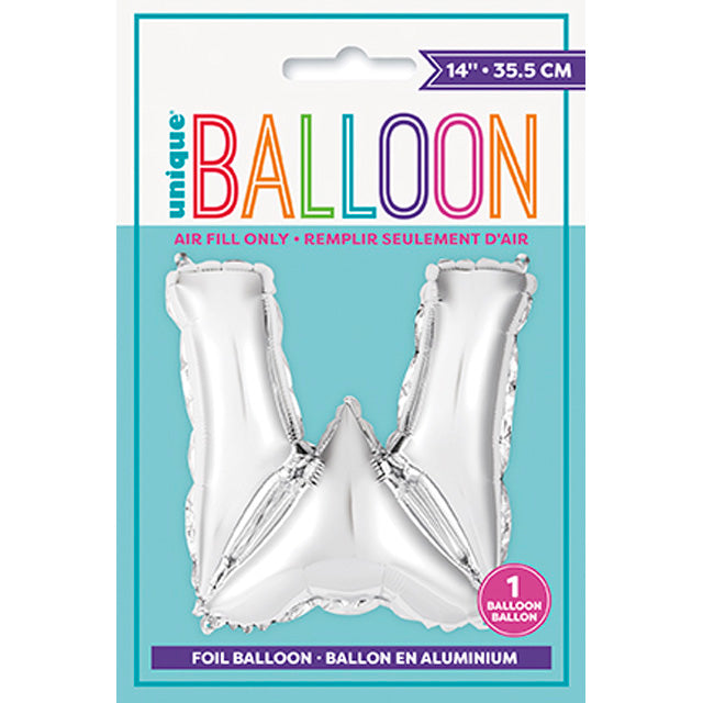 Foil Silver Balloon Letter W