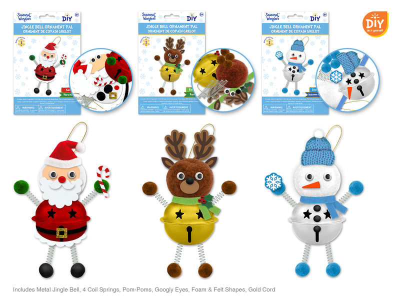 Seasonal Wonders: DIY Jingle Bell Ornament Pals  Asst 10eax3stl