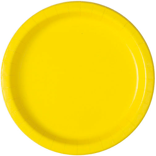 Neon Yellow Small Plates 20 Pack