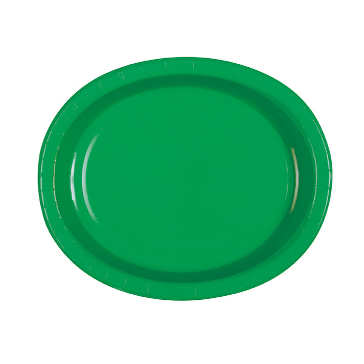 Emerald Green Oval Plate 8 Pack