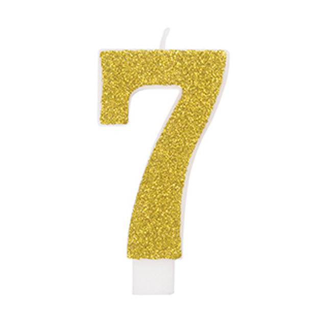 Glitter Number Birthday Candle 7