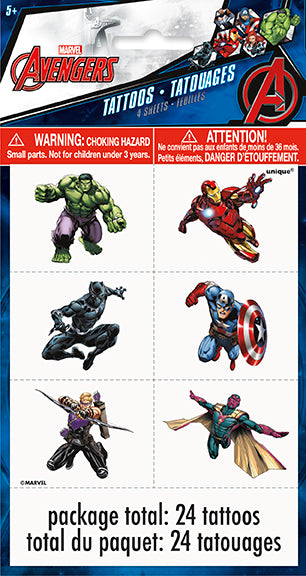 Avengers Tattoo Sheet