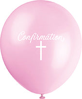 Fancy Pink Cross Confirmation Balloon