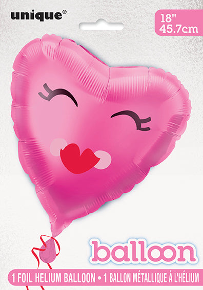 Smiling Pink Heart Foil Balloon