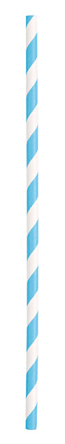 Powder Blue Stripe Paper Straw
