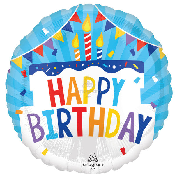 18"A Happy Birthday Tiered Cake Pkg