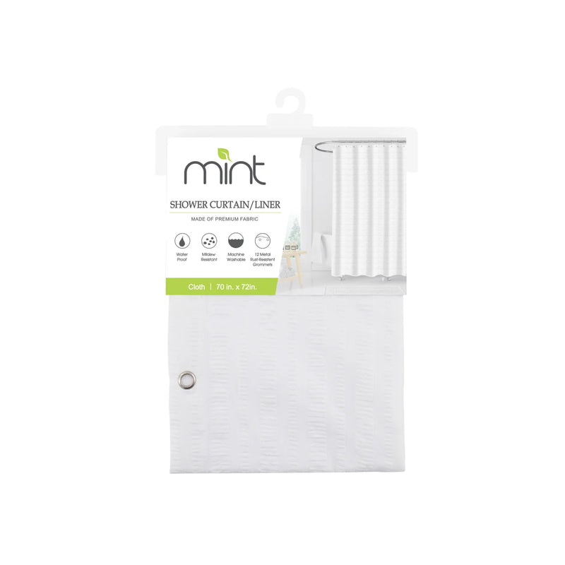 White Waterproof Soft Embossed Microfiber Fabric Shower Curtain