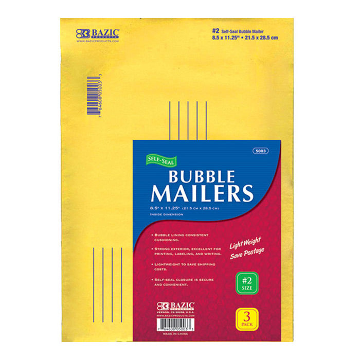 Bazic Self Seal Bubble Mailers 3 Pack