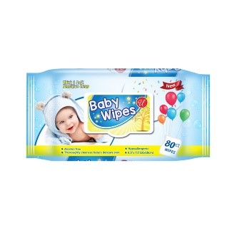 80 CT BABY WIPES WITH CAP BLUE - 24