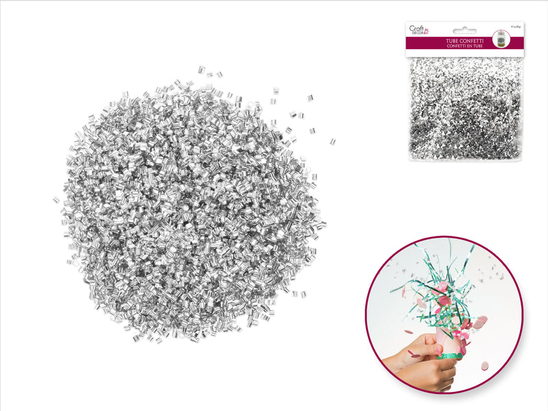 Glitter Craft Tube Confetti Silver