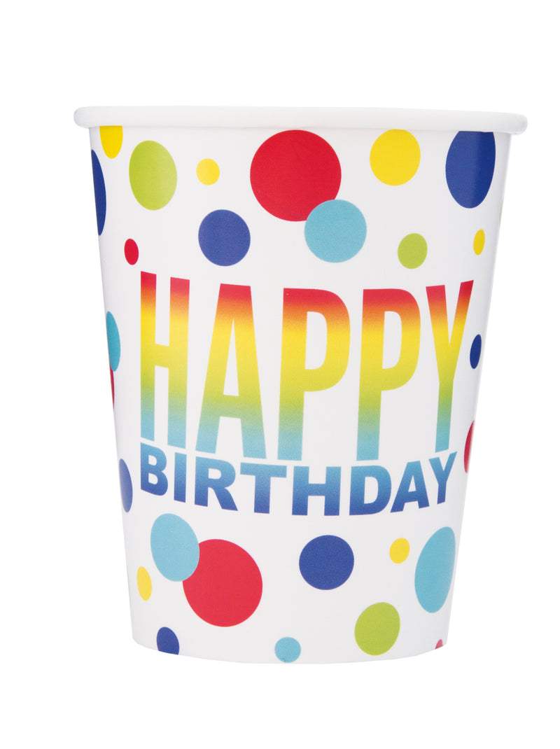 Rainbow Spots Birthday Cups