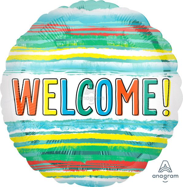 18"A Welcome Watercolor Stripes Pkg
