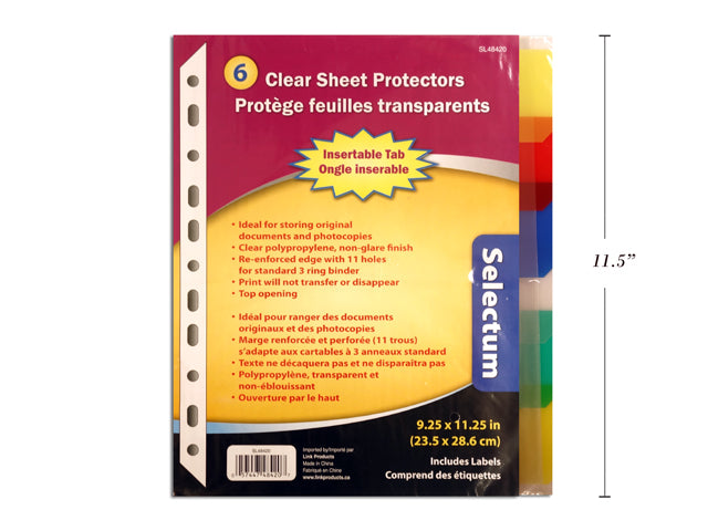 Sheet Protectors With Index Tabs 6 Pack