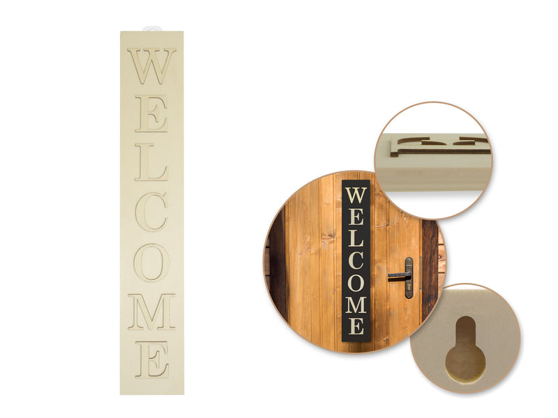 Wood Decor Welcome DIY Vertical Wall Sign Plaque