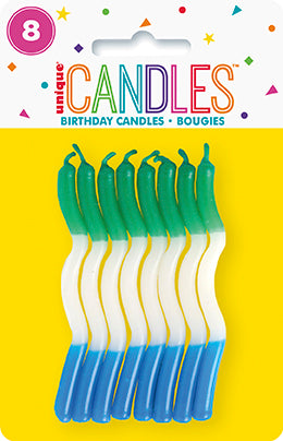 Tri Color Zig Zag Birthday Candles