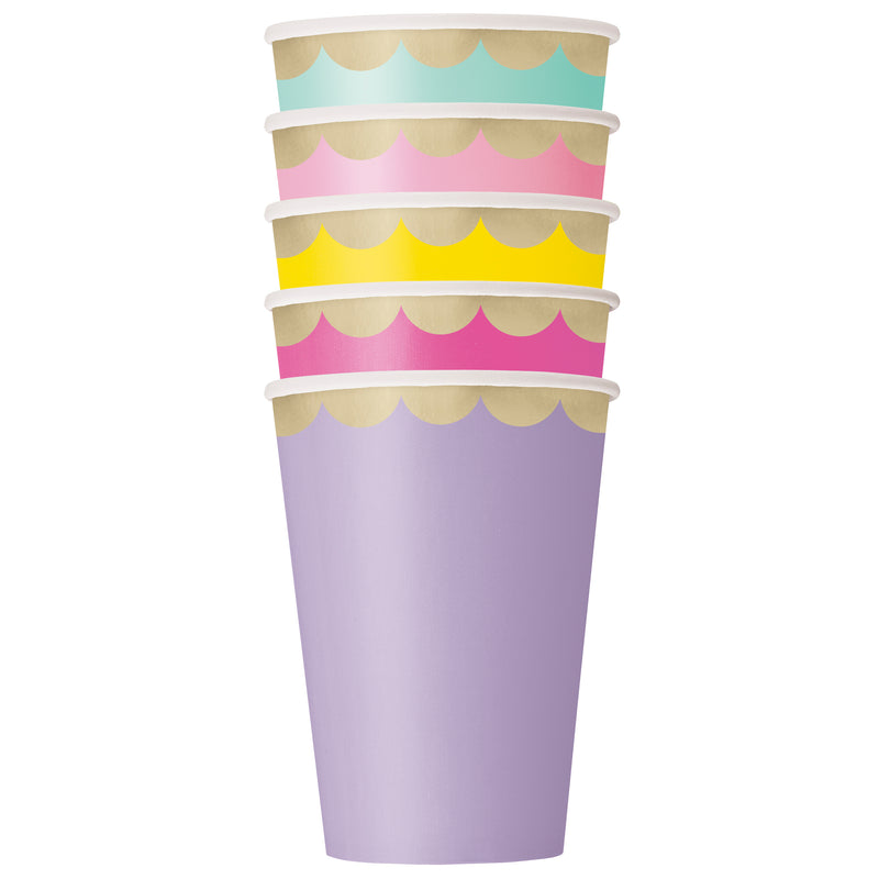 Pastel Gingham Foil Paper Cups